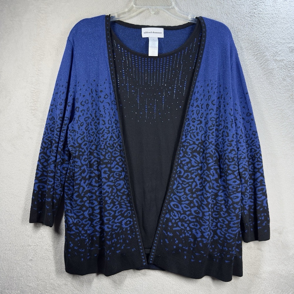 Alfred Dunner Layered Look Sweater Women's XL Elegant Chic Sparkle Embellished